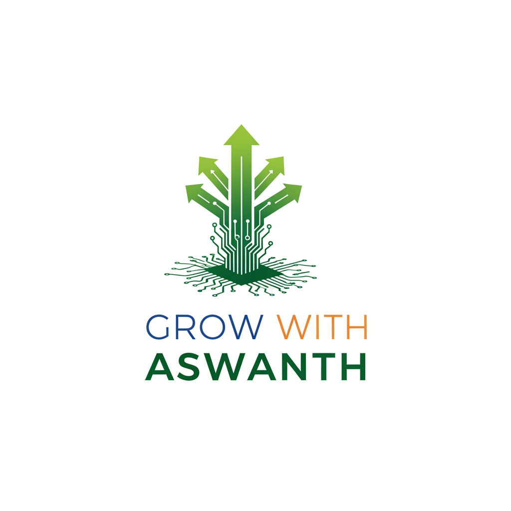 AI Design for logo grow with aswanth it is a digital marketing website
