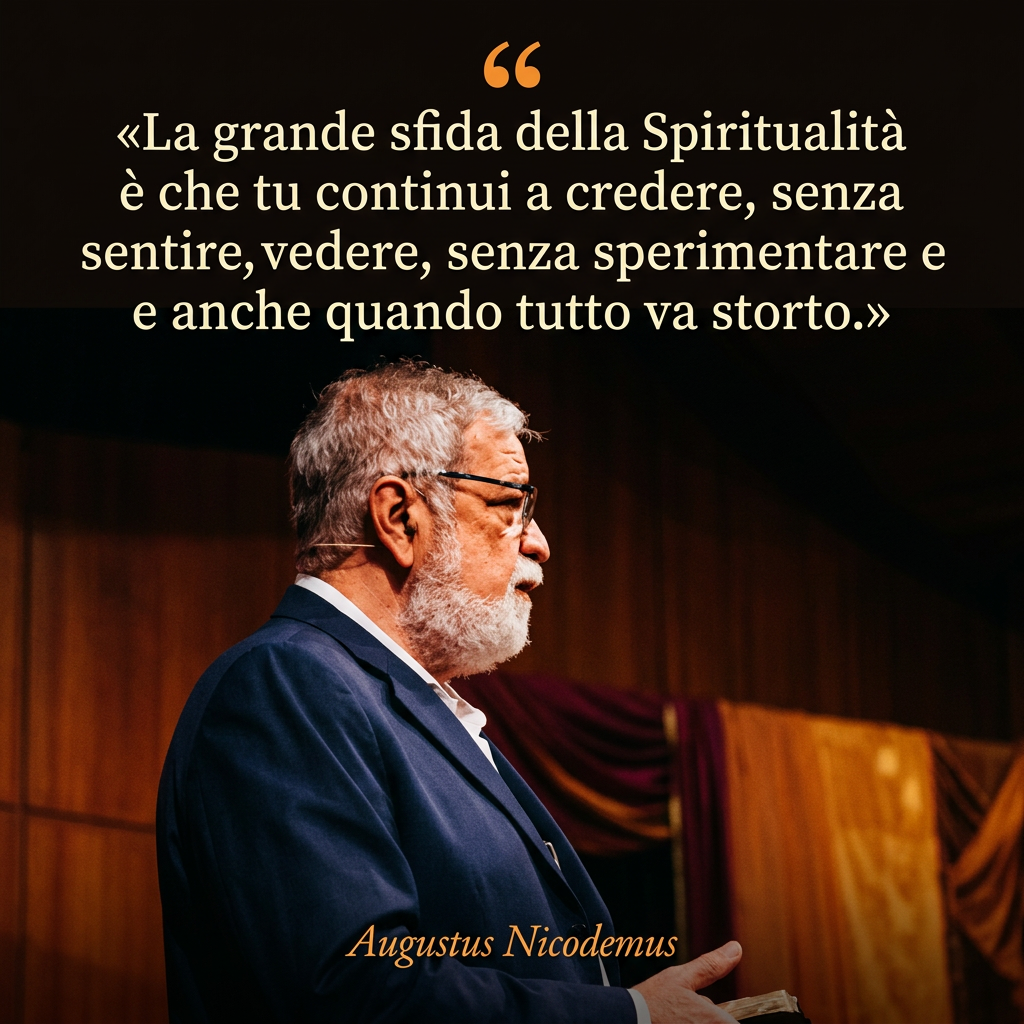 AI Design for cambia i colori rendendo i toni più vivi, traduci in italiano e cambia la posizione di Augustus Nicodemus