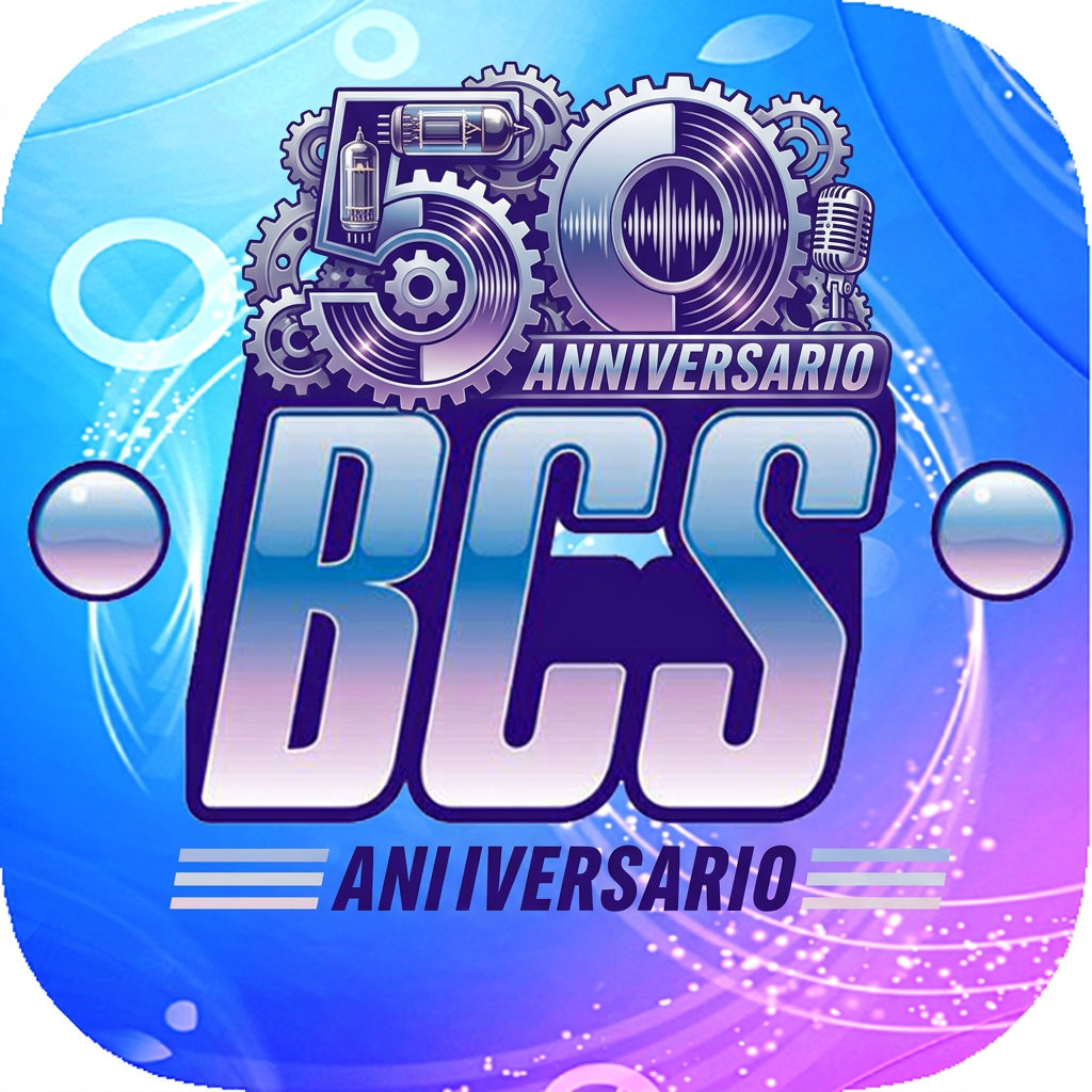 AI Design for PARTENDO DA QUESTO LOGO E TENENDOLO COSI', INSERIAMO IL 50 PER I 50 ANNI DELLA RADIO E CREIAMO UNA COSASUPER ORIGINALE