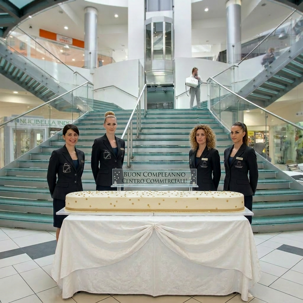 AI Design for la torta deve essere sviluppata in lungo. e su due tavoli. non mettere nulla sopra la torta . le hostess rimangono coì vanno bene