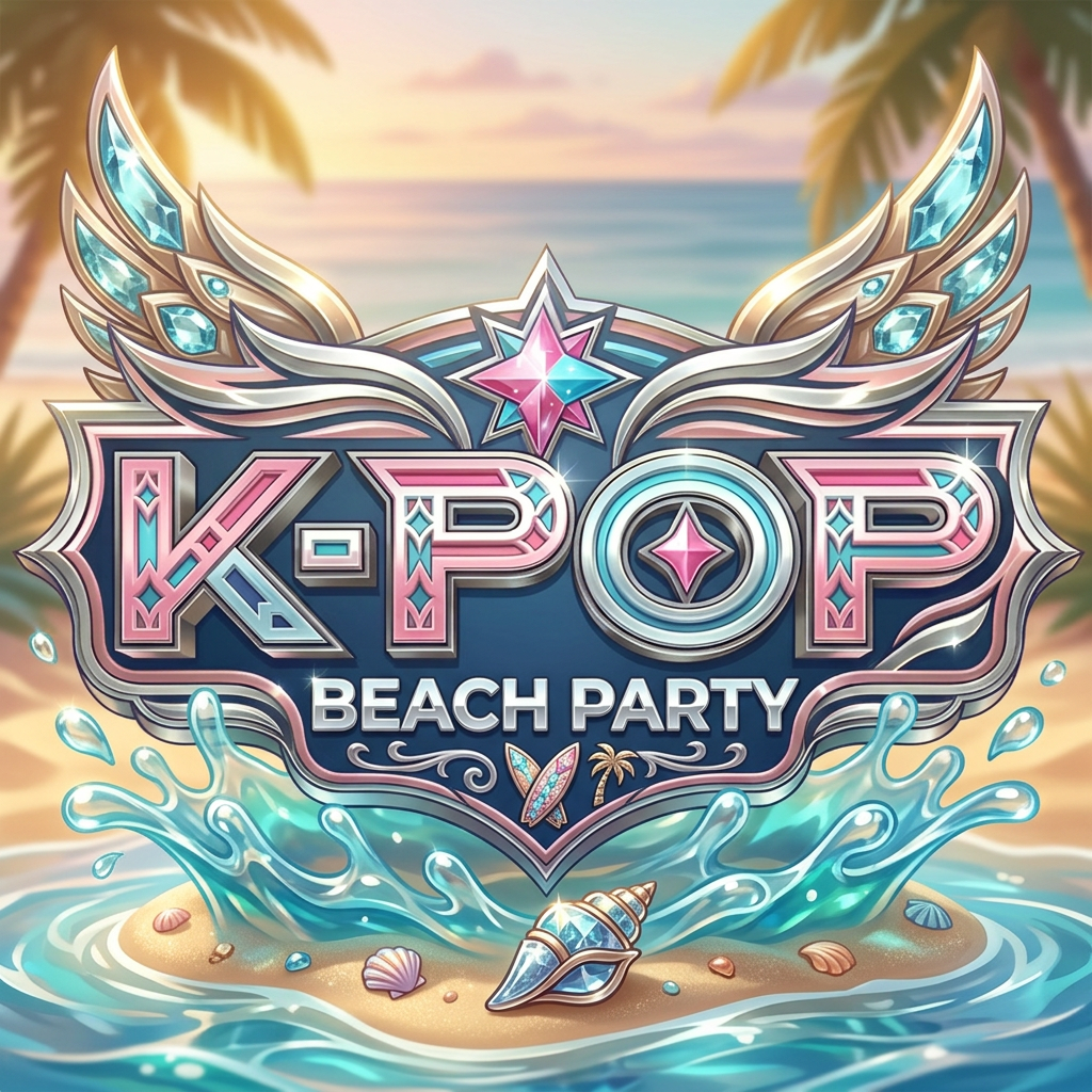 AI Design for VORREI ADATTARE QUESTO LOGO AD UN EVENTO IN SPIAGGIA: K-POP BEACH PARTY MANTENENDO IL LOGO ORIGINALE