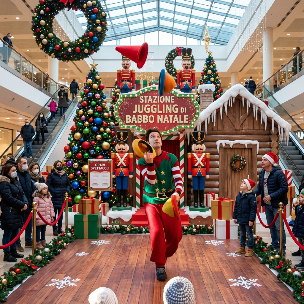 AI Design for INSEIRAMO LA PERSONA SOPRA UN PALCO A TEMA NATALE IN UN CENTRO COMMERCIALE