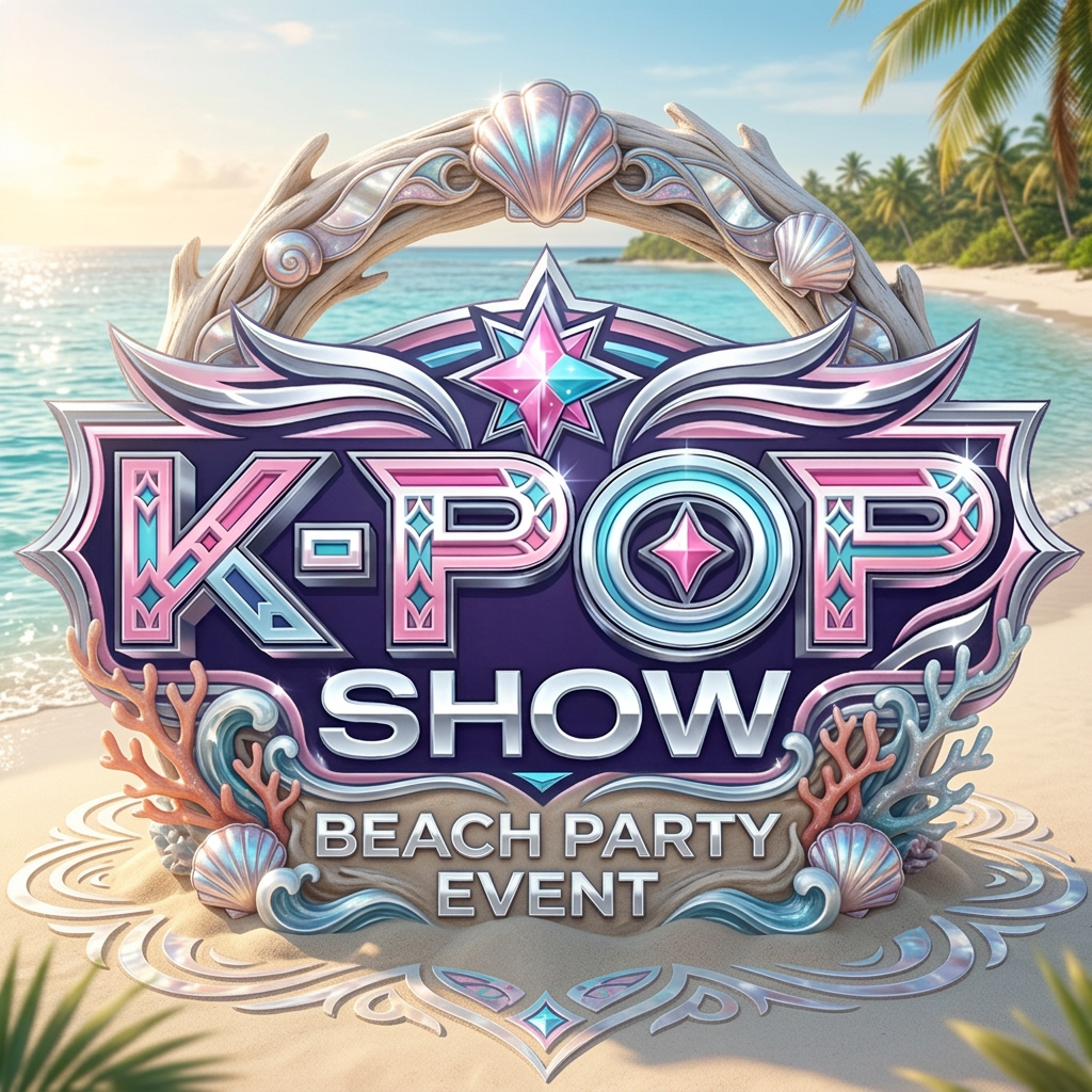 AI Design for VORREI ADATTARE QUESTO LOGO AD UN EVENTO IN SPIAGGIA: K-POP BEACH PARTY MANTENENDO IL LOGO ORIGINALE