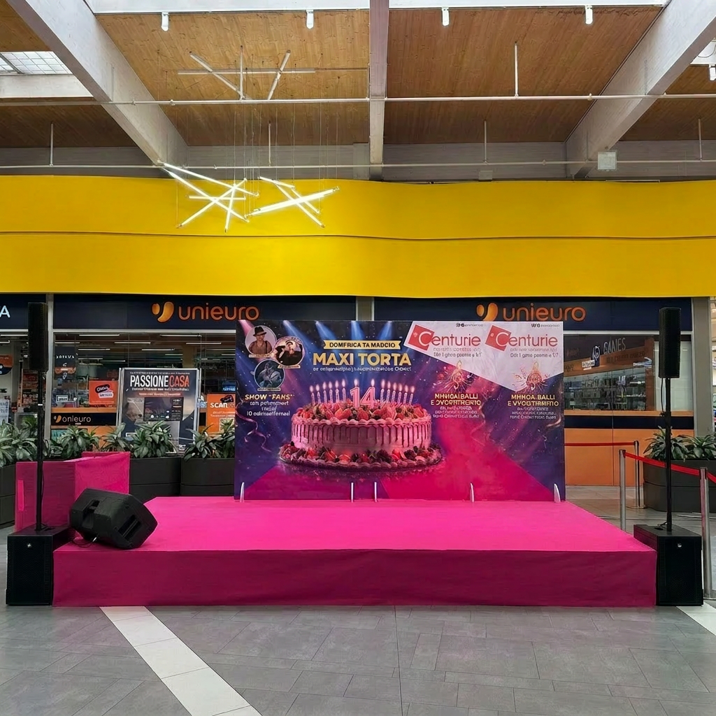 AI Design for fai il fondale  piu' largo come il palco
