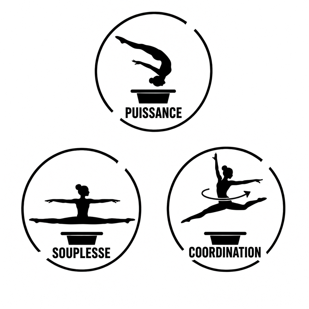 AI Design for la gymnastes au dessus du mots puissance, remplace la et mets une gymnastes qui fait une roulade arrière bras et jambes tendus