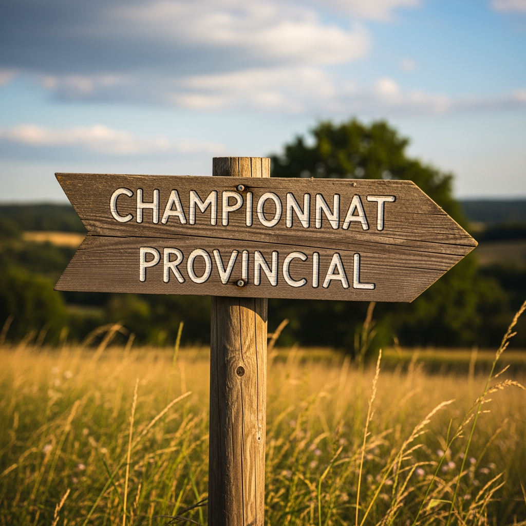 AI Design for Une flèche avec championnat provincial écrit dessus