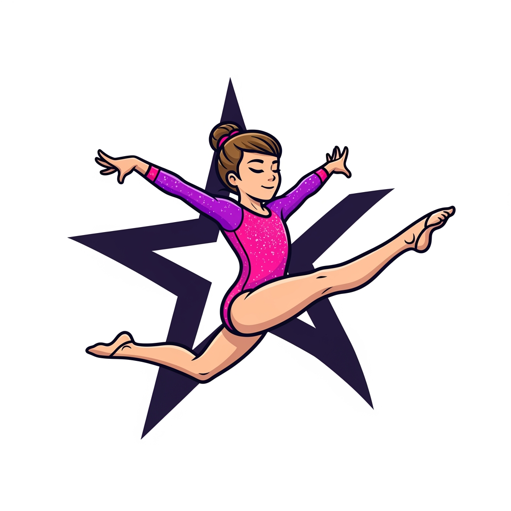 AI Design for Logo d'une petite fille qui fait de la gym pour la compétition sans écriture avec comme style de dessin pro