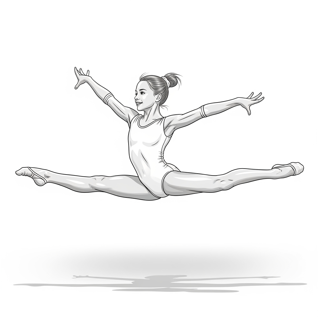 AI Design for Logo d'une petite fille qui fait de la gym pour le loisir sans écriture avec comme style de dessin pro