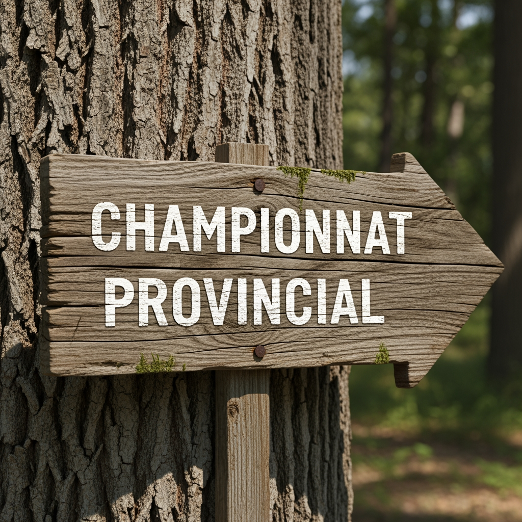 AI Design for Une flèche avec championnat provincial écrit dessus
