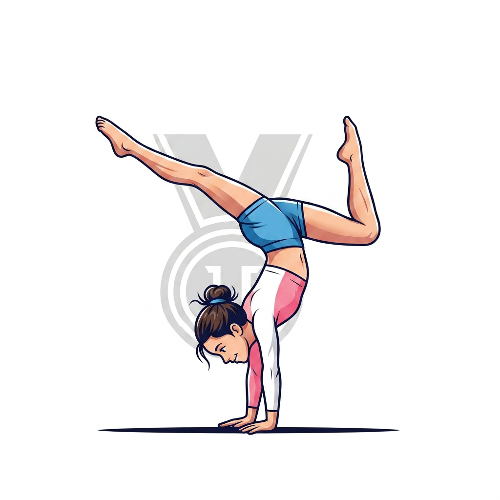 AI Design for combine les 2 pour que ça donne une gymnaste loisir avec le type de dessin de la 2ème image