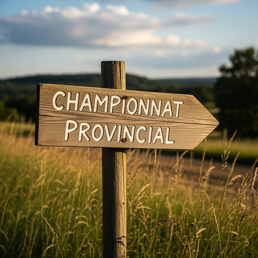 AI Design for Une flèche avec championnat provincial écrit dessus