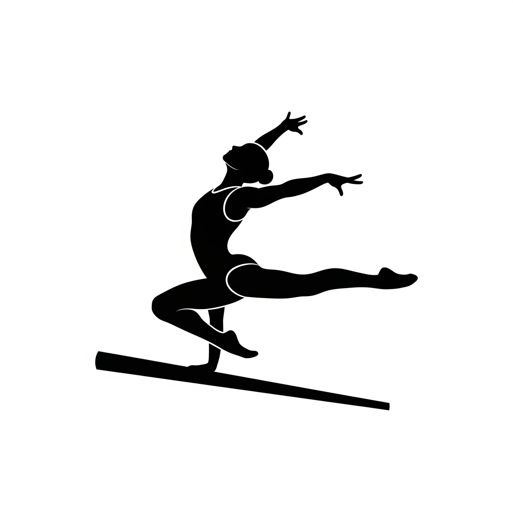 AI Design for pictogramme en noir et blanc d'une gymnaste