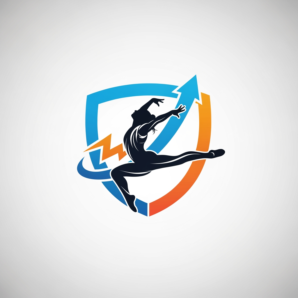 AI Design for Gymnaste qui fait de la gymnastique en logo augmente le design