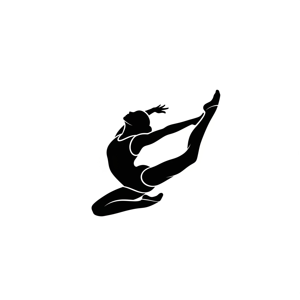 AI Design for pictogramme en noir et blanc d'une gymnaste