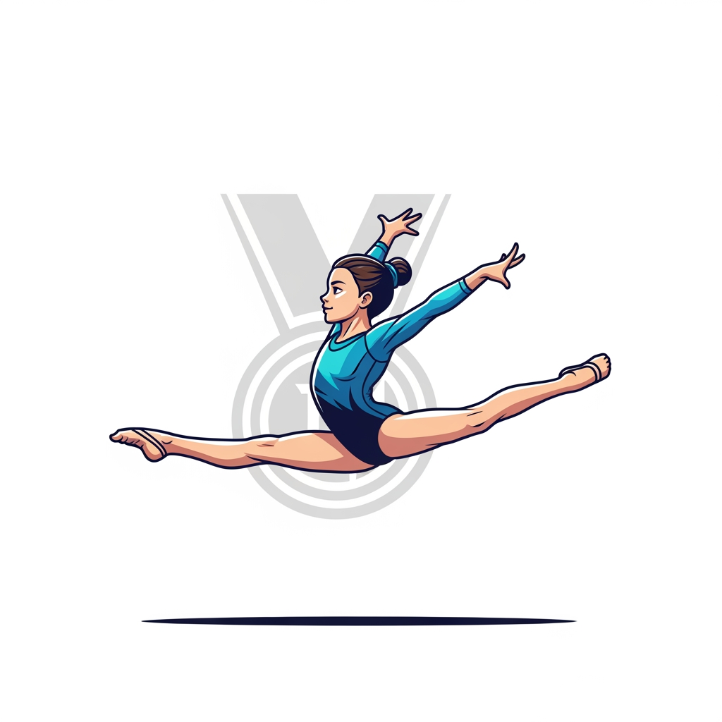 AI Design for Logo d'une petite fille qui fait de la gym pour la compétition sans écriture avec comme style de dessin pro