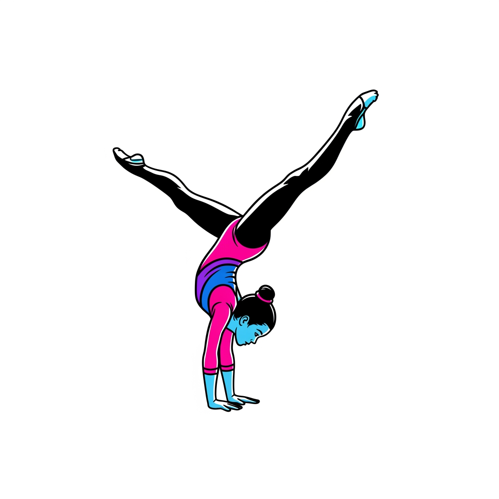 AI Design for Logo d'une petite fille qui fait de la gym pour la compétition sans écriture avec comme style de dessin pro