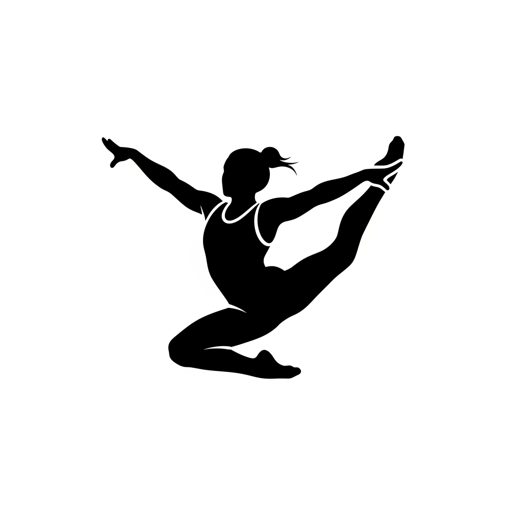 AI Design for pictogramme en noir et blanc d'une gymnaste