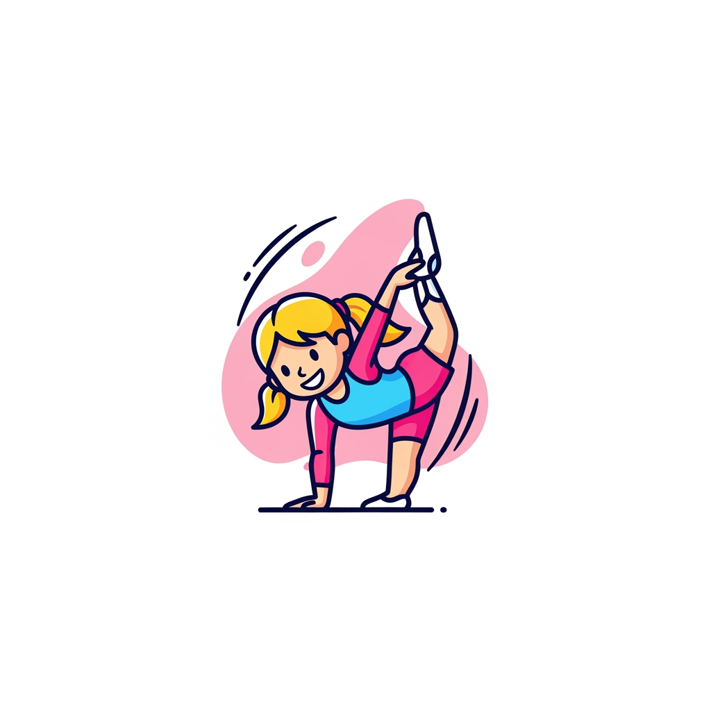 AI Design for Logo d'une petite fille qui fait de la gym pour le loisir sans écriture avec comme style de dessin pro