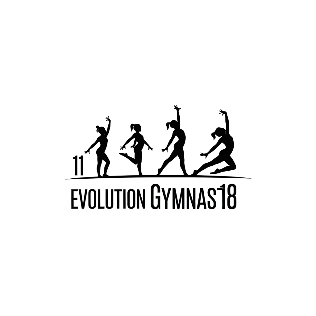 AI Design for Logo d'un petite fille qui fait de la gym à 11 ans et faire une évolution qui arrive à l'age de 18 ans. ET il faut 4 filles entre