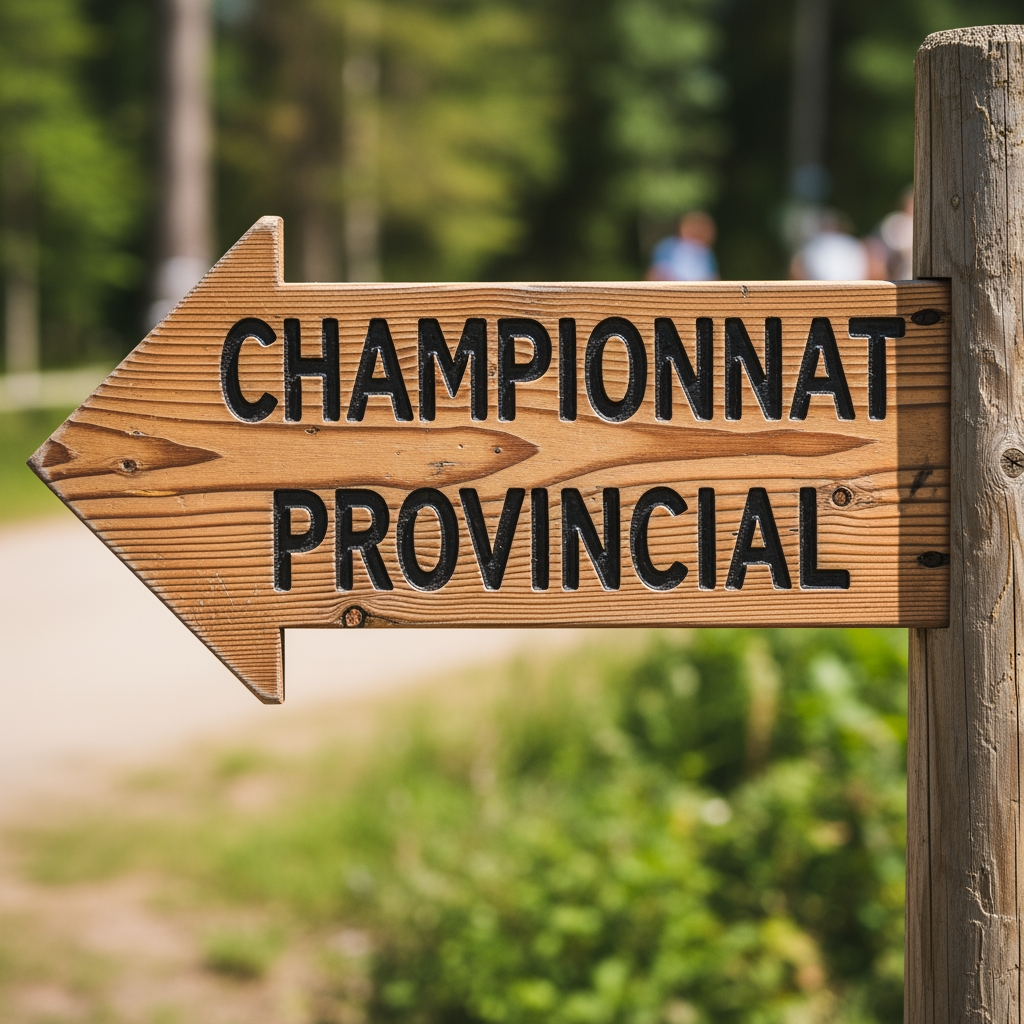 AI Design for Une flèche avec championnat provincial ecrit dessus