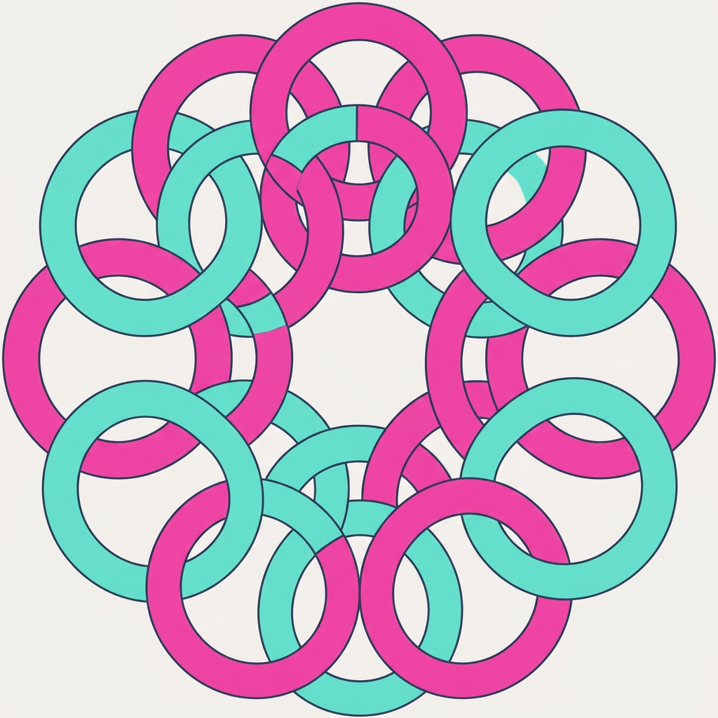 AI Design for Est ce que tu saurais me rajouter 3 cercles pour faire une forme de 9 cercles au lieu de 6 en alternant les couleurs comme dans l'images que je t'ai envoyée.
