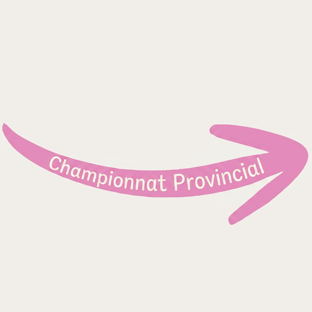 AI Design for peut tu m'écrire Championnat Provincial à l'intérieur de la flèche que je t'ai envoyer