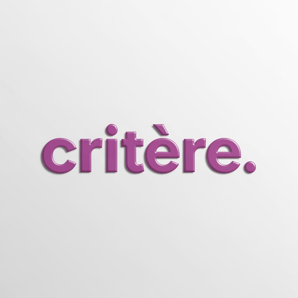 AI Design for peut tu me mettre le mot critère en mauve référence #d54ce6