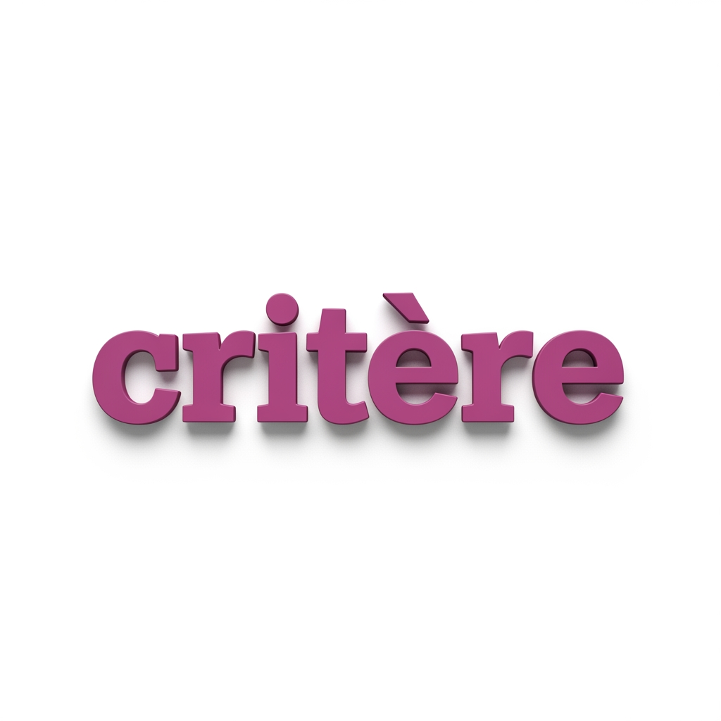 AI Design for peut tu me mettre le mot critère en mauve référence #d54ce6