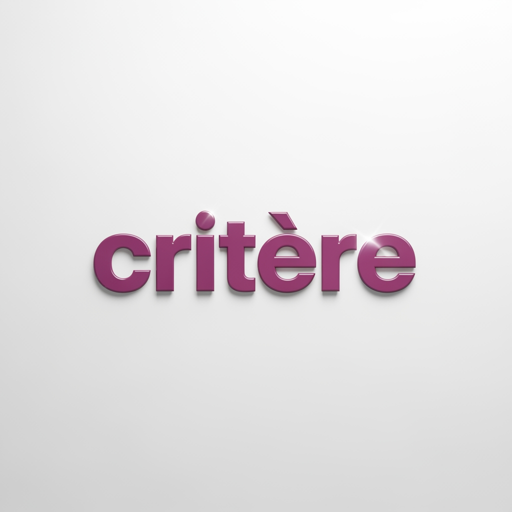 AI Design for peut tu me mettre le mot critère en mauve référence #d54ce6