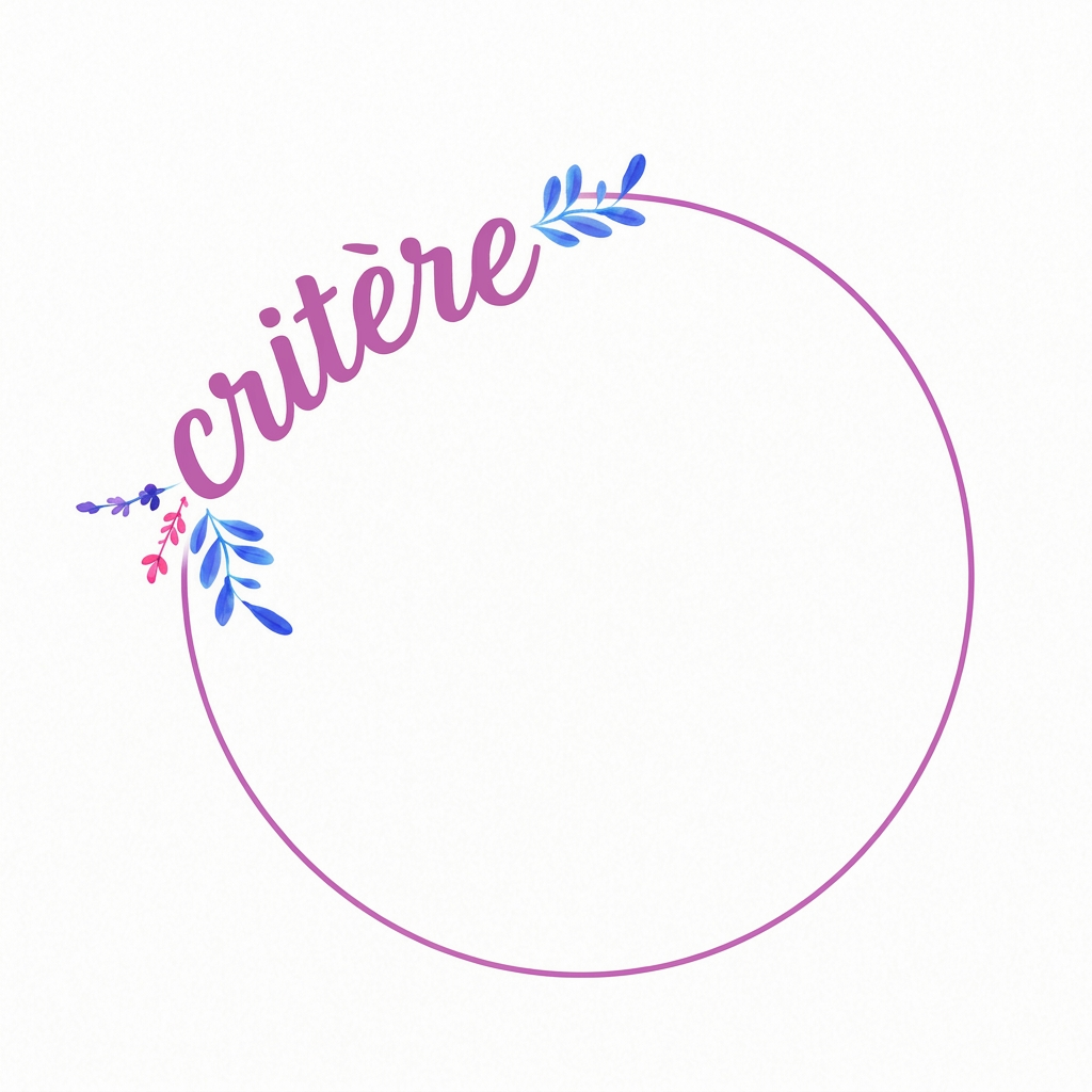 AI Design for peut tu me mettre le mot critère en mauve référence #d54ce6