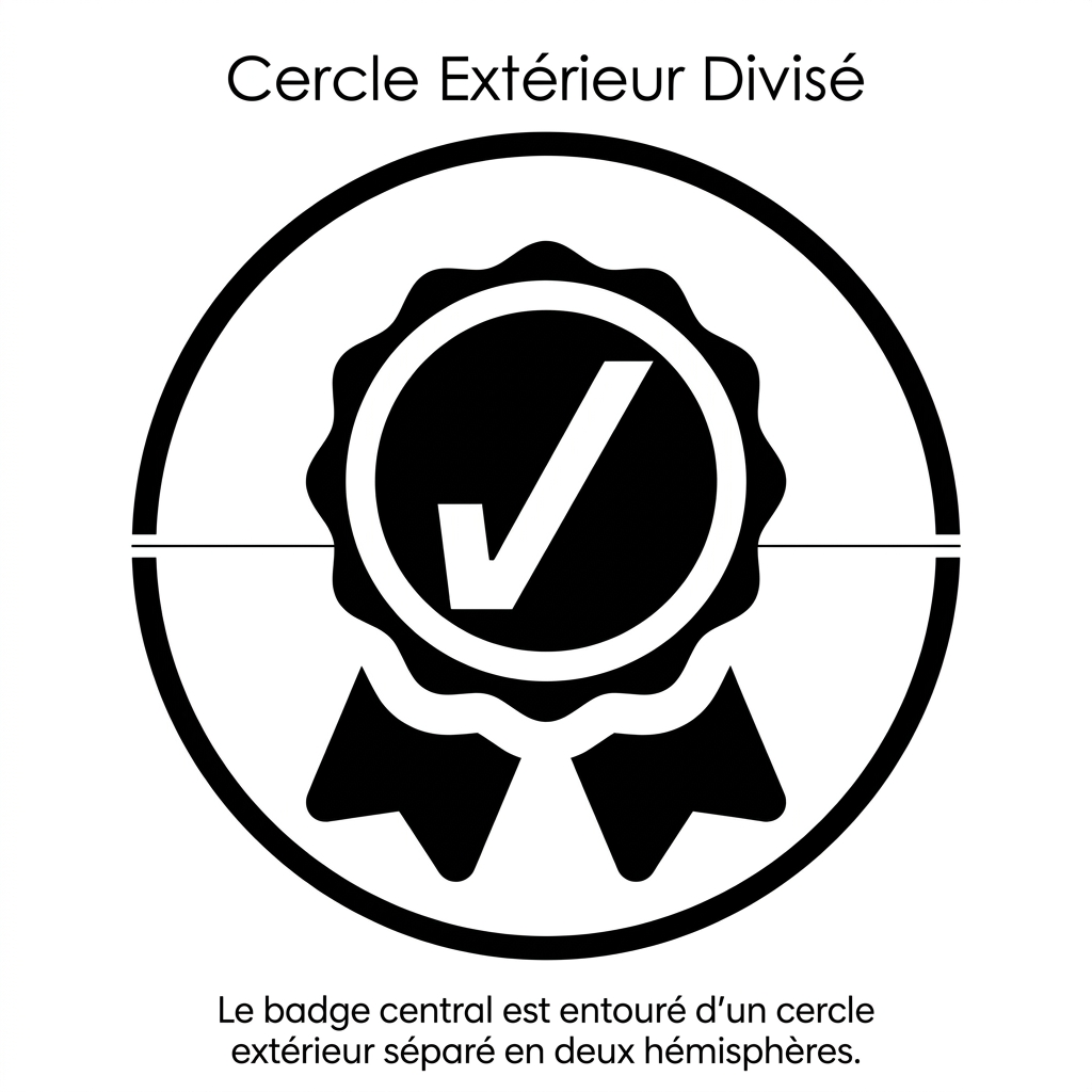 AI Design for peut tu me créer un cercle séparé en deux autour de cette image