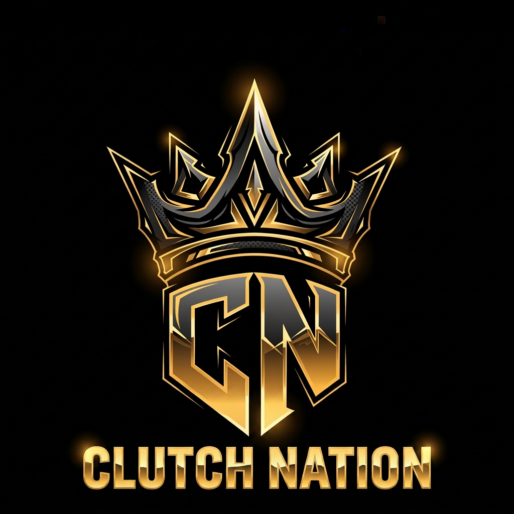AI Design for write "Clutch Nation " with yeloow and gold font