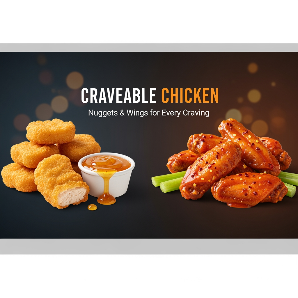 AI Design for chicken nuggets and hot wings
web banner