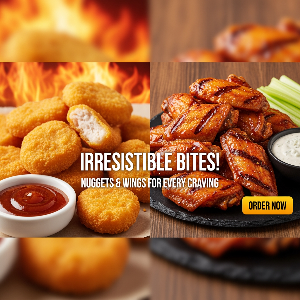AI Design for chicken nuggets and hot wings
web banner