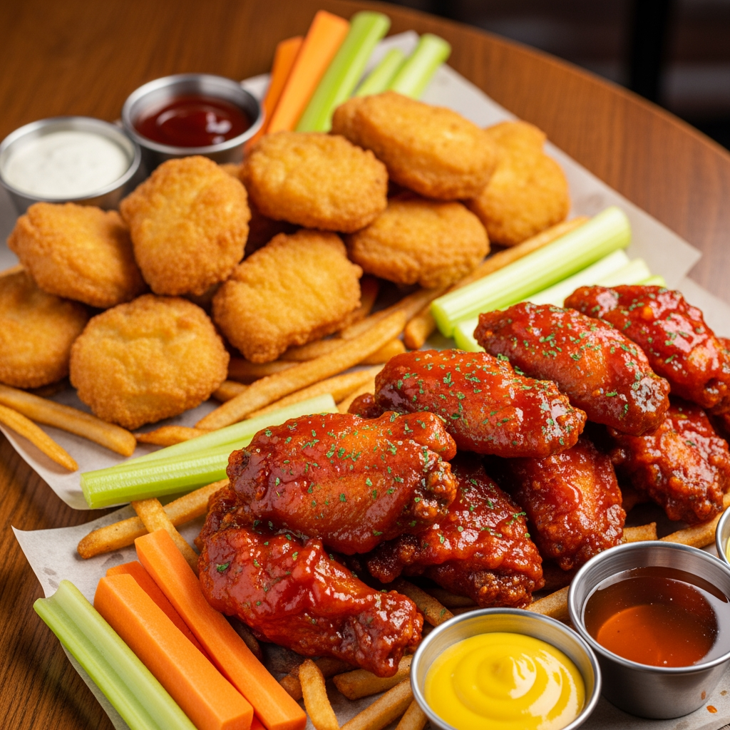 AI Design for chicken nuggets and hot wings