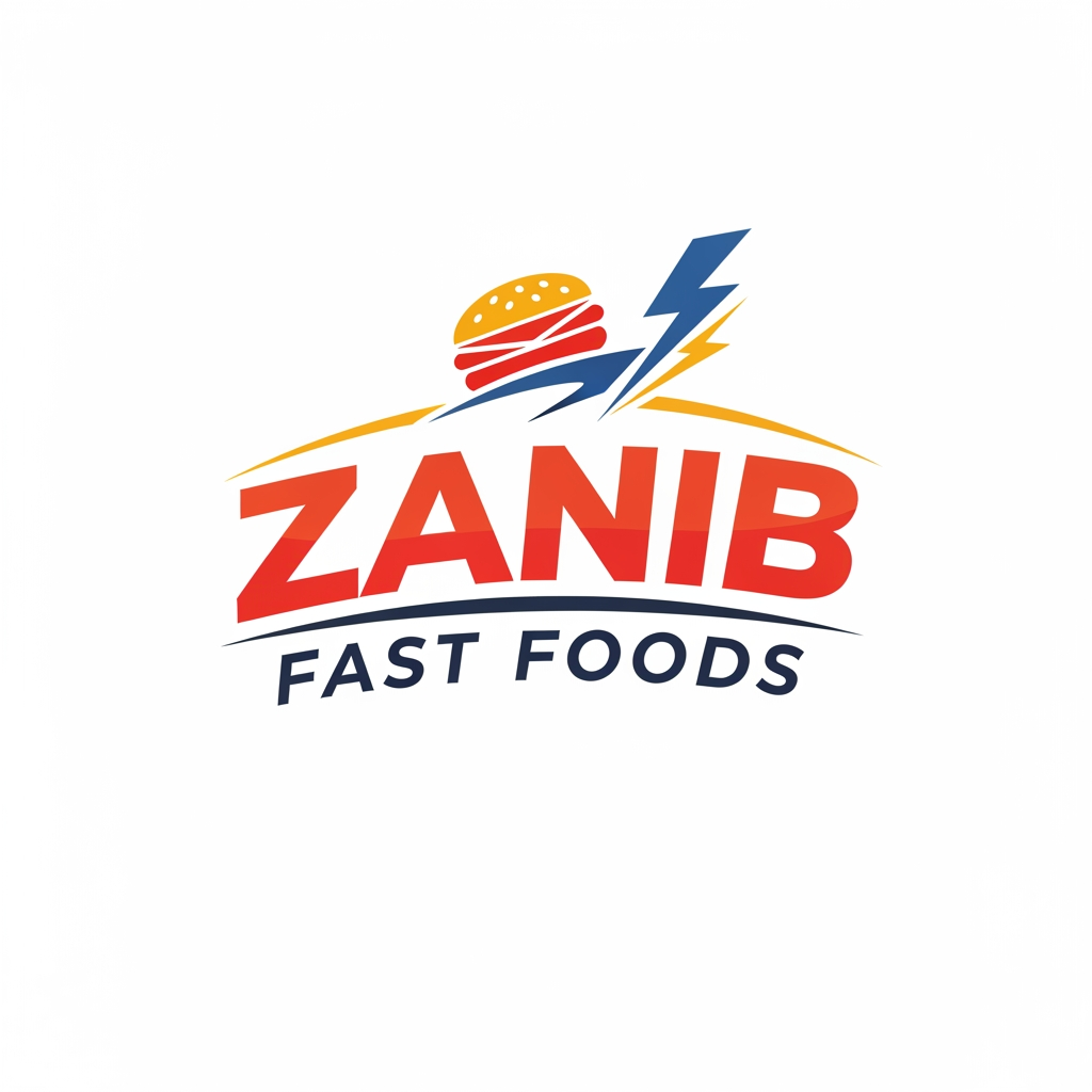 AI Design for Fast Foods Logo 
Brand Name Zanib Fast Foods