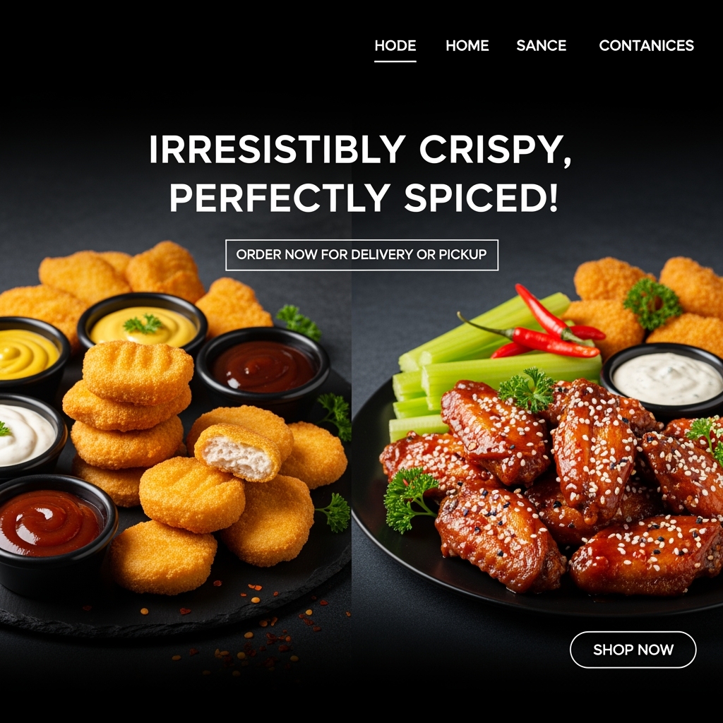 AI Design for chicken nuggets and hot wings
web banner
