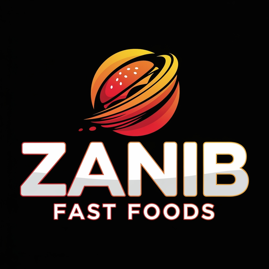 AI Design for Fast Foods Logo 
Brand Name Zanib Fast Foods