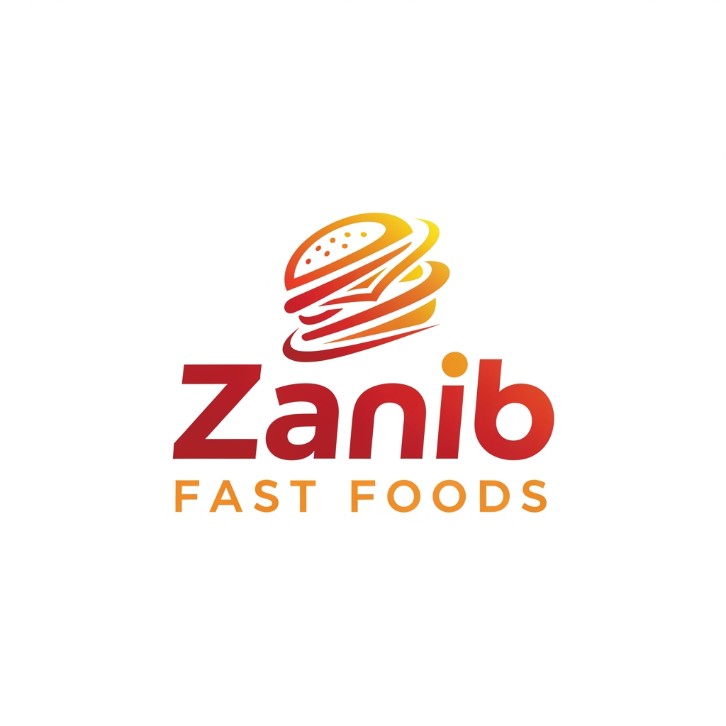AI Design for Fast Foods Logo 
Brand Name Zanib Fast Foods