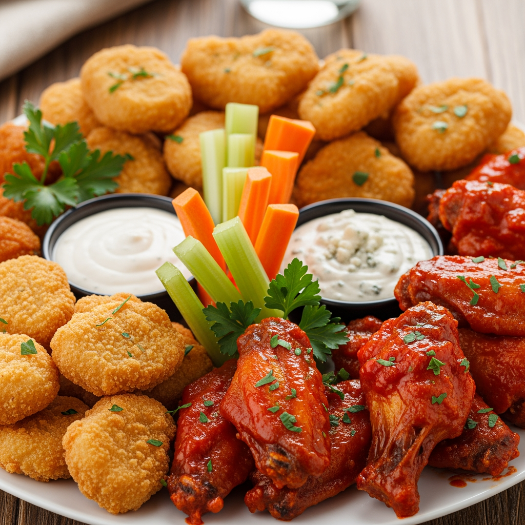 AI Design for chicken nuggets and hot wings
