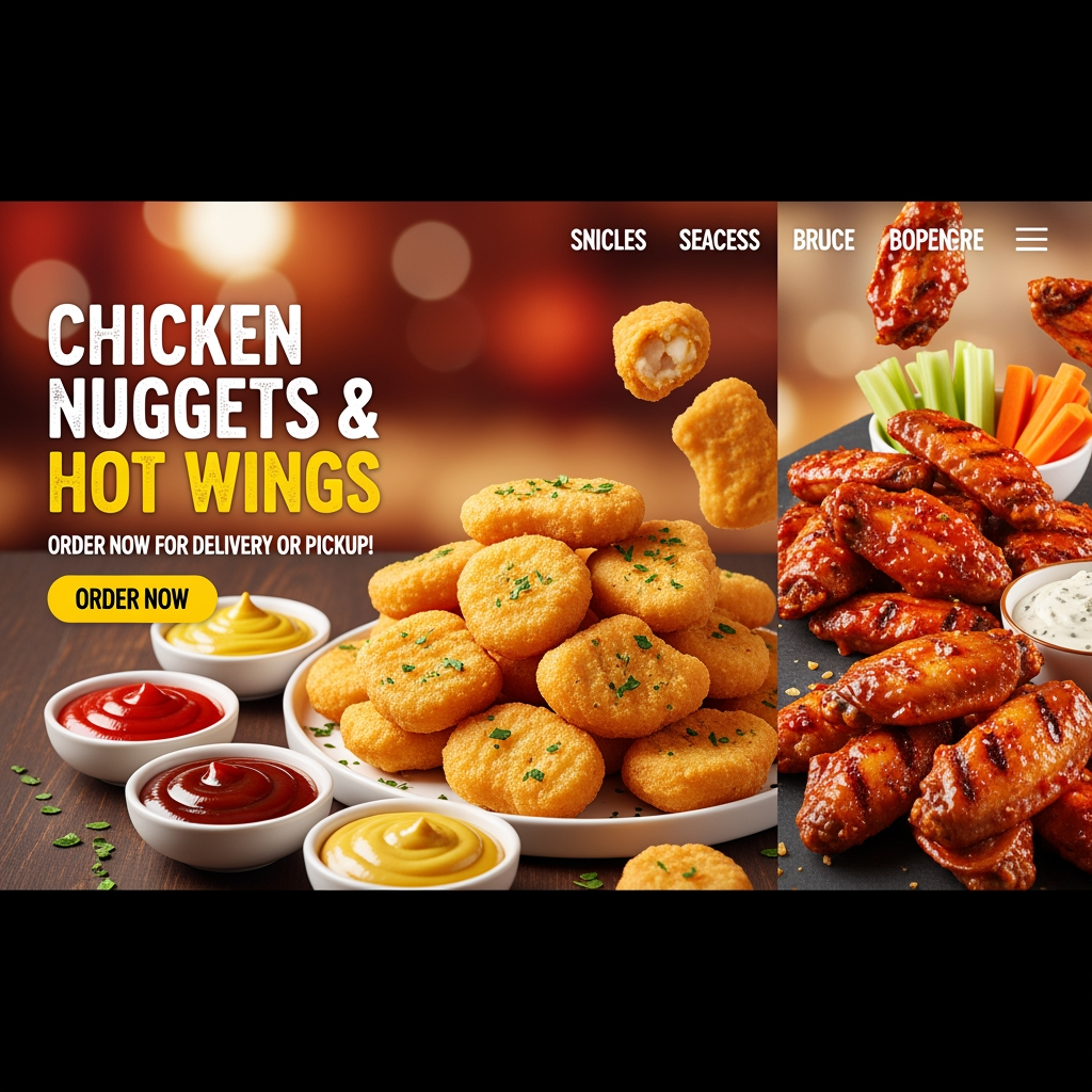 AI Design for chicken nuggets and hot wings
web banner