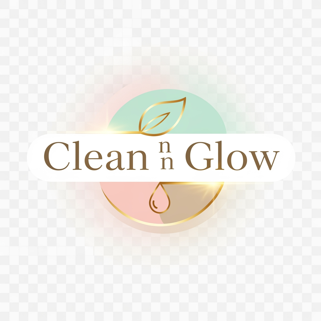 AI Design for Logo design for "Clean n Glow" skin care brand.  
Style: Minimal, modern, and elegant.  
Colors: Soft pastel tones (light pink, mint green, or beige) with golden accent.  
Elements: Subtle glow effect, clean typography, and a delicate leaf or water drop symbol to represent freshness and purity.  
Background: Transparent for versatile use.  
Mood: Premium, soothing, and trustworthy.