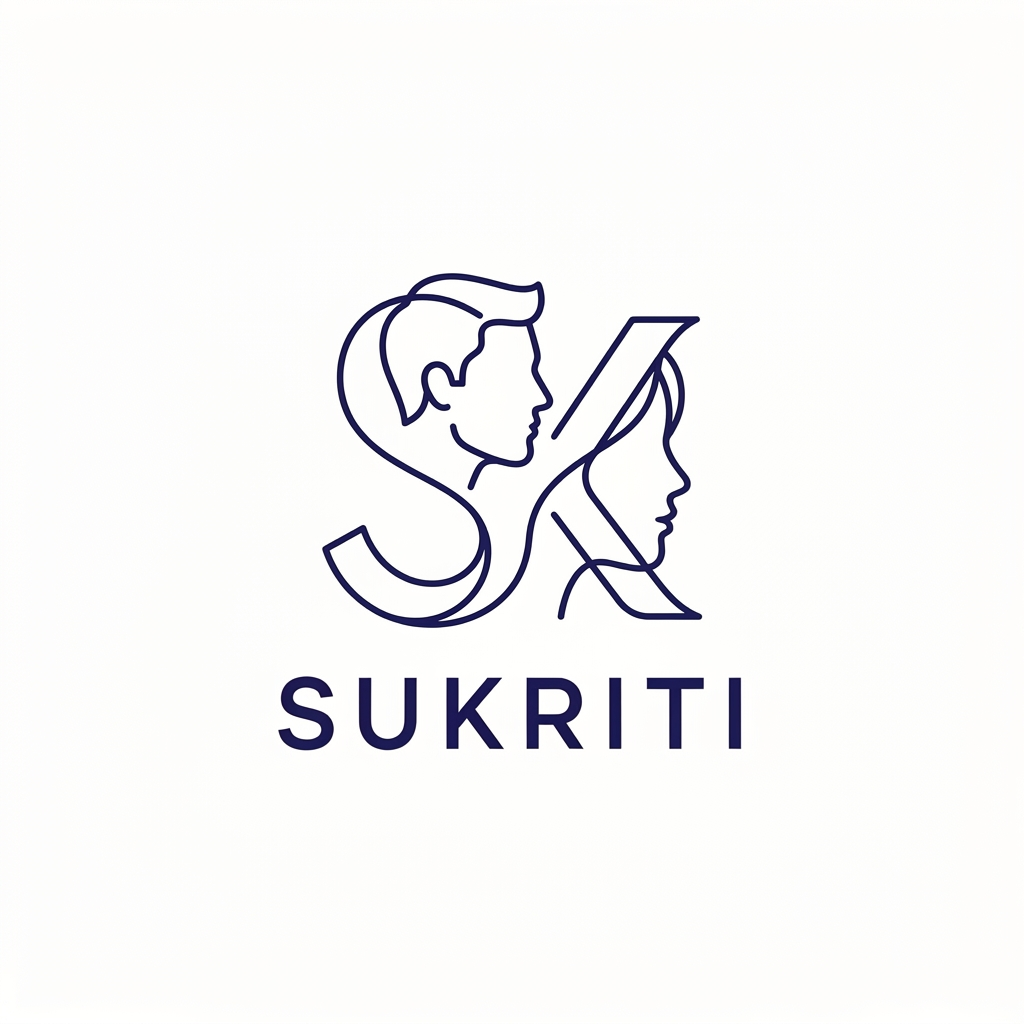 AI Design for make aa logo where make the letter "S" and "K" formed like a icon,, where "S" would be shaped as male and "K" would be shaped as female