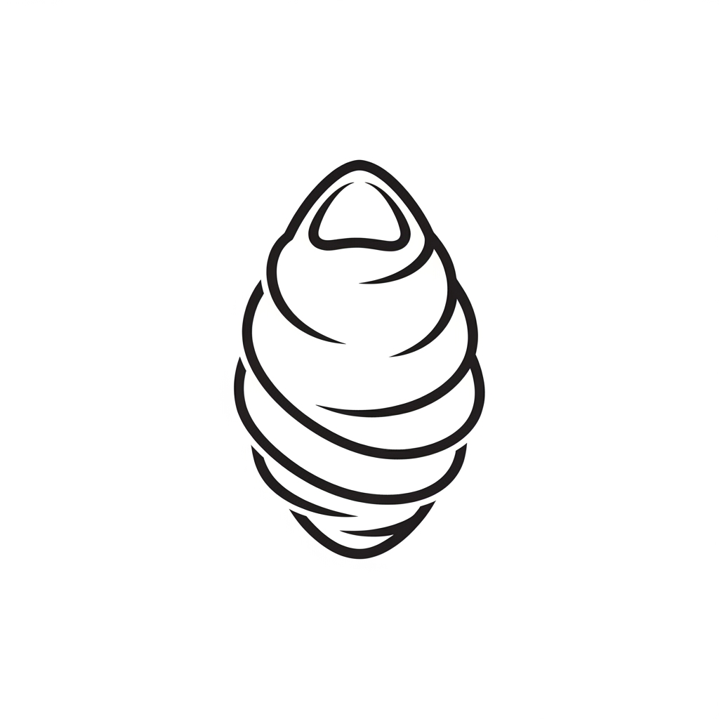 AI Design for simple line art cocoon logo
