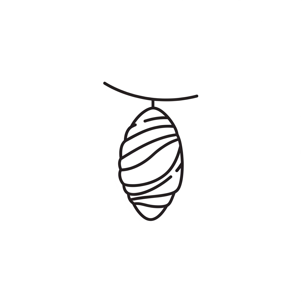 AI Design for very simple line art cocoon logo