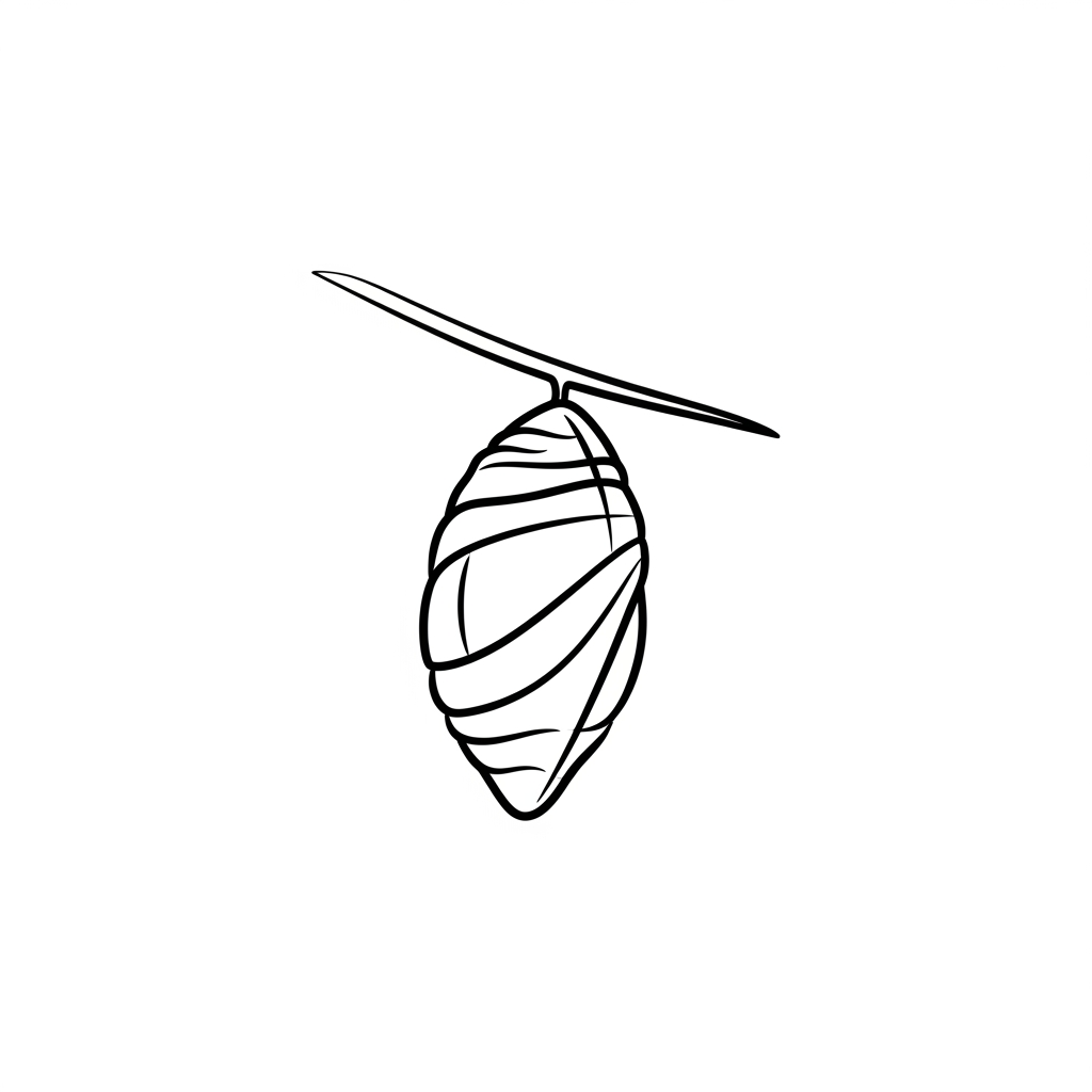 AI Design for simple line art cocoon logo