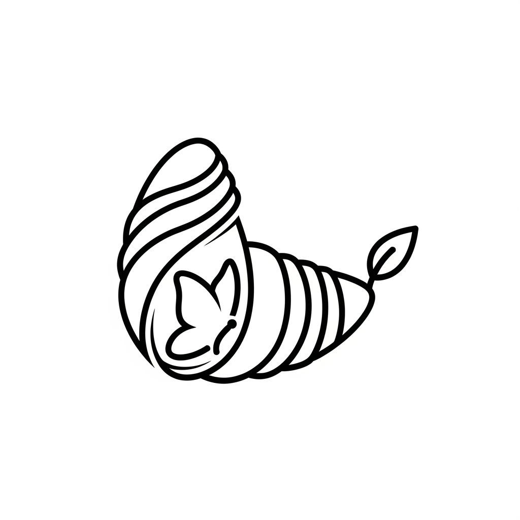 AI Design for simple line art cocoon logo