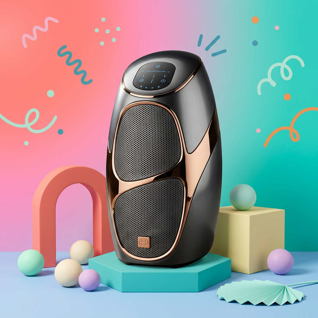 AI Design for show @product[Fancy Speaker:80] in this style

The attached image is a product reference photo. Use it to ensure accurate product representation, including colors, shapes, logos, and details. Maintain product fidelity while adapting to the creative context.

Apply the following visual style: Using the provided product image as the exact product reference, create a colorful social-media style hero image with vibrant background and playful but clean composition.

The first reference image is the product — preserve it with full fidelity (shape, color, logos, and details). The last reference image is a creative style reference (palette, lighting, mood, and general aesthetic — not a shot to recreate). Do NOT reproduce it pixel-for-pixel or duplicate the same composition, props, or scene layout. Adapt its style so the output feels inspired by the reference while honoring the user's prompt and keeping the product and assets accurate.