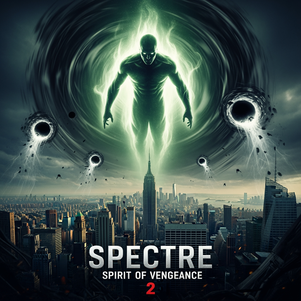 AI Design for Project 13: Spectre: Spirit of Vengeance 2
Release Location: Phase 13 – Movie #13 (Early 2104)
As the Eclipse devours souls across the planet, Spectre, the supernatural leader of the New Avengers, must descend into the realm of the dead to rescue trapped spirits and uncover the Sovereign’s true endgame, all while confronting the terrifying secret that one of their own may already be lost.
A freezing cold dawns: Across New York City, hundreds of people simultaneously lose their shadows and collapse, their souls visibly detached from their bodies and swept into swirling black rifts. Spectre stands on a rooftop, his ghostly cosmic form glowing as he watches the horror unfold. Act 1 – The Crisis of the Soul
The Spectre has become the de facto leader and general of the New Avengers. As the Eclipse grows stronger, souls are being harvested en masse by the Sovereign to fuel his power. The team is falling apart: Rogue Sentinel is still unstable after his partial purge.
The Eclipse Creature of Soldier Boy is becoming increasingly difficult to control. Kiswet is exhausted by the constant global empathy.
The Spectre decides that this can no longer be dealt with on the physical plane alone. He must enter the Umbral Afterlife, a ghostly dimension between life and oblivion, which the Sovereign is corrupting. Act 2 - Descent into Darkness
With Zatanna's guidance, the Spectre journeys to the Umbral Afterlife, taking with him a small team in astral form: Kiswet (to monitor emotional echoes)
Lady Thor (her divine lightning operates in the spirit realm)
a reluctant Soldier (his connection to the original rift makes him a living compass)
Within the afterlife, the setting is nightmarish - ruined versions of Earth's famous cities floating in eternal twilight, filled with tortured souls. They battle shadowy ghosts and the corrupted spirits of fallen heroes from the dark showdown. Major revelations: The Overlord is building an army of the dead.
Shadow Spider's soul is trapped and tortured (a touching scene with his former mentor).
Sovereign's final plan involves using Soldier Boy as a bridge to rewrite history — erasing the age of heroes entirely.
Mid-scene Horror Scene: Spectre is forced to confront his own dark past (the accident that bound him to the cosmic spirit) that manifests as a monstrous version of himself.
Act 3 – The Spirit's Vengeance
Climax battle in the heart of the Umbral Afterlife — a colossal Cathedral of Eclipse built from stolen souls. Spectre goes into full Spirit of Vengeance mode, his powers enhanced but risking permanent separation from his human body. Strong Moments: Lady Thor and Kiswet hold the line against waves of the dead.
Soldier Boy unleashes a controlled Eclipse Creature into the spirit realm (extremely dangerous).
Rogue Sentinel supports them remotely from the living world, using his remaining corruption to anchor the portal. Spectre confronts a projection of the Eclipse Overlord and deals a major blow to his soul-harvesting operation, freeing thousands of trapped spirits (including the Shadow Spider, who peacefully departs). Ending
The team returns to the living world exhausted but with crucial new information: The final Eclipse is only weeks away, and they now possess a way to harm the Overlord on multiple planes of existence. Spectre tells the assembled heroes, "We are no longer fighting for Earth or the galaxy. We are fighting for the soul of reality itself." Scene 1 after the end credits:
Jack the First and Adam Warlock are seen stealing a dangerous temporal artifact, hinting at Project 17. Scene 2 after the end credits:
The Eclipse Lord, now visibly injured, states: "Very well. If they want war in all the kingdoms... I will bring it."make me the poster of this movie