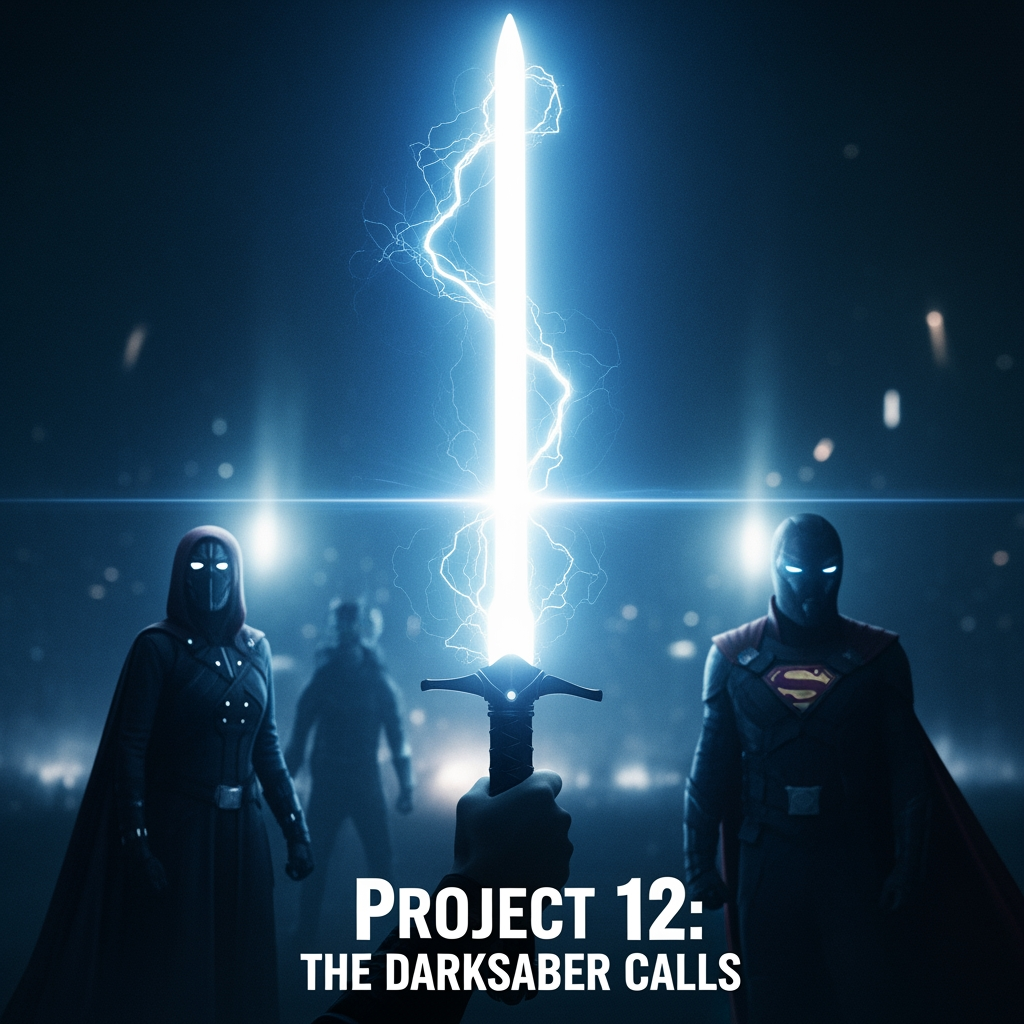 AI Design for Project 12: The Darksaber Calls
Release Location: Phase 3 – Movie #12 (Ends 21-16) As Mandalore the Lesser’s armada gathers strength, the Darksaber begins to actively summon multiple heroes, causing dangerous divisions within the New Avengers and forcing Lady Thor, Spider Weaver, and Shazam to compete for its power —
The Darksaber, locked away in the vault of Unity Tower, begins to glow and vibrate violently. It projects visions and whispers into the base, summoning those it deems worthy
.Act 1 – The Blade’s Crisis
The Darksaber begins to affect several heroes: Lady Thor hears it most strongly (Asgardian + warrior spirit).
Spider Weaver feels a strange connection through the powers of his reality.
Shazam is drawn to his raw magical energy.
This creates real tension and jealousy within the team. Spectre warns that the blade is testing them — and could corrupt anyone who claims it. Meanwhile, Mandalore the Lesser sends elite strike teams (led by Jim Fett) to Earth to weaken the defenses and gather information about the Darksaber.
Act 2 – Divided We Are
The team falls apart as different members try to prove themselves worthy of the blade: Lady Thor undergoes ancient trials in New Asgard.
Spider Weaver experiments with combining the blade’s energy with his webs.
Shazam struggles with whether the blade's power would make him more like Black Adam.
Act 3 – Value
A massive battle erupts when Mandalore the Lesser's forces directly attack the Unity Tower to seize the Darksaber. Amidst the chaos, the blade finally chooses its temporary wielder in battle. A dramatic sequence follows where a hero wields it alongside his own powers. The Young Avengers manage to fend off the attack, but the Darksaber remains unstable. The team realizes they can't hide it forever—they must prepare for the full-scale Final Crusade that is now inevitable.
Ending
The heroes reconcile and grow closer despite the blade's influence. They begin final preparations for the coming war. Lady Thor tells the group: "When the real war comes... we will face it together. With blade or without blade."
Scene 1 after the end credits:
Mandalor the Lesser, on his flagship, smiles grimly: "They fight for my birthright. Leave them alone. I will soon take them from their corpses. make me the poster of this movie